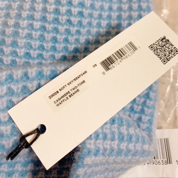 White+warre cashmere Beanie blue waffles soft sky/seafoam - Picture 4 of 5